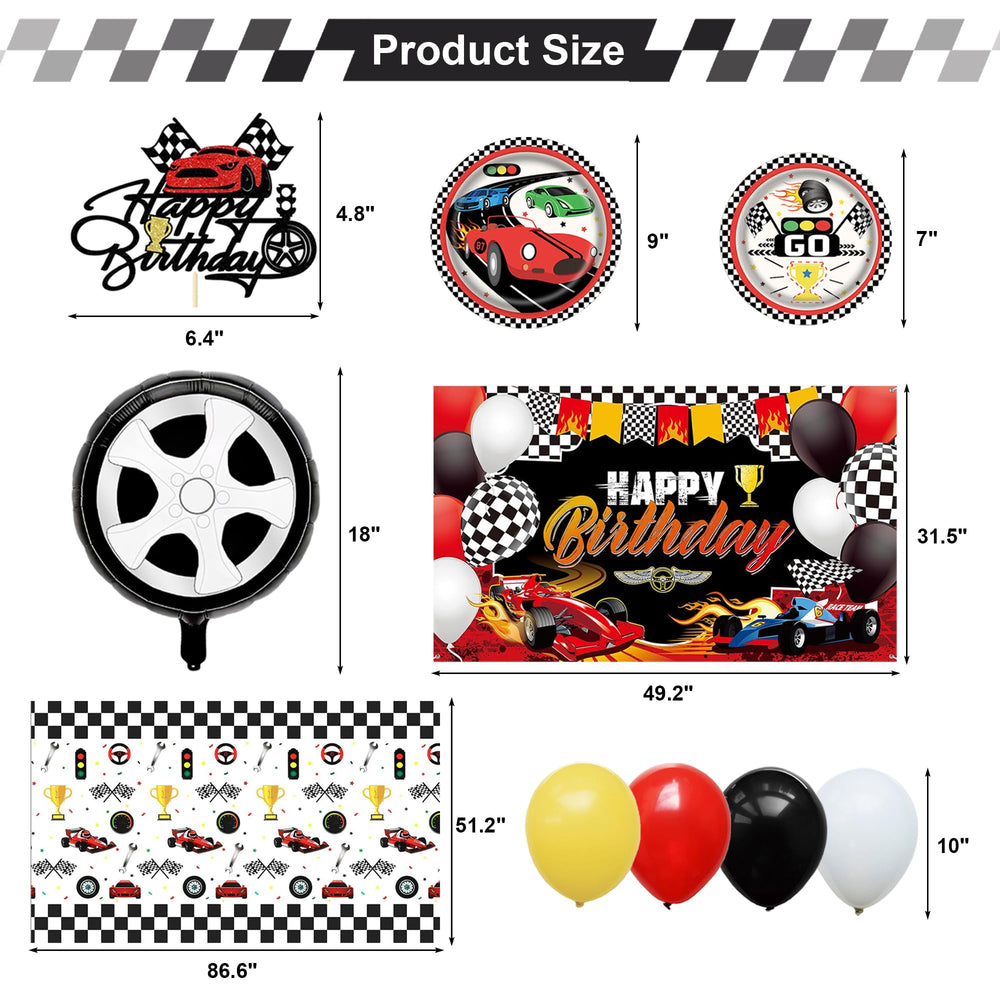 YIGZAG race car tablecloth protects surfaces during celebrations
