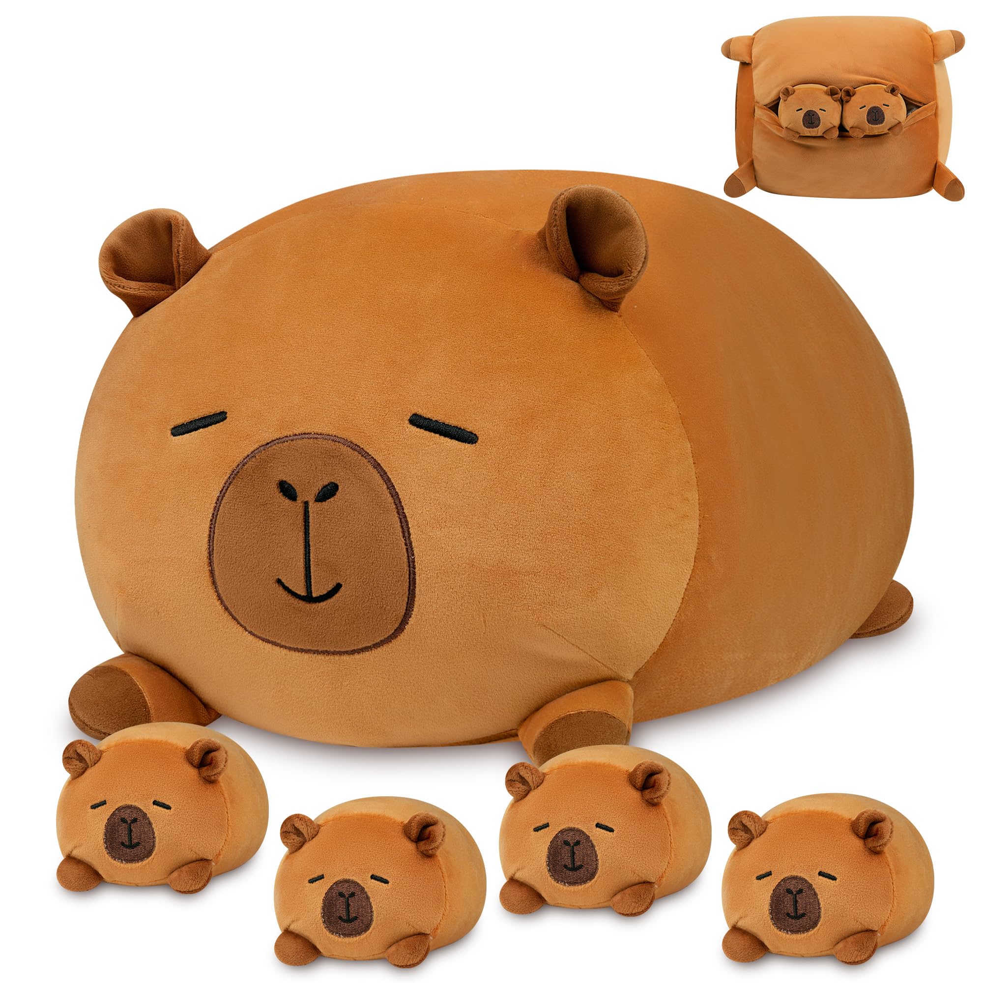 YIIQUWEN Capybara Plush family set ready for snuggles and imaginative play.