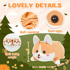 YIIQUWEN corgi plush belly unzip reveals a cozy surprise for kids.