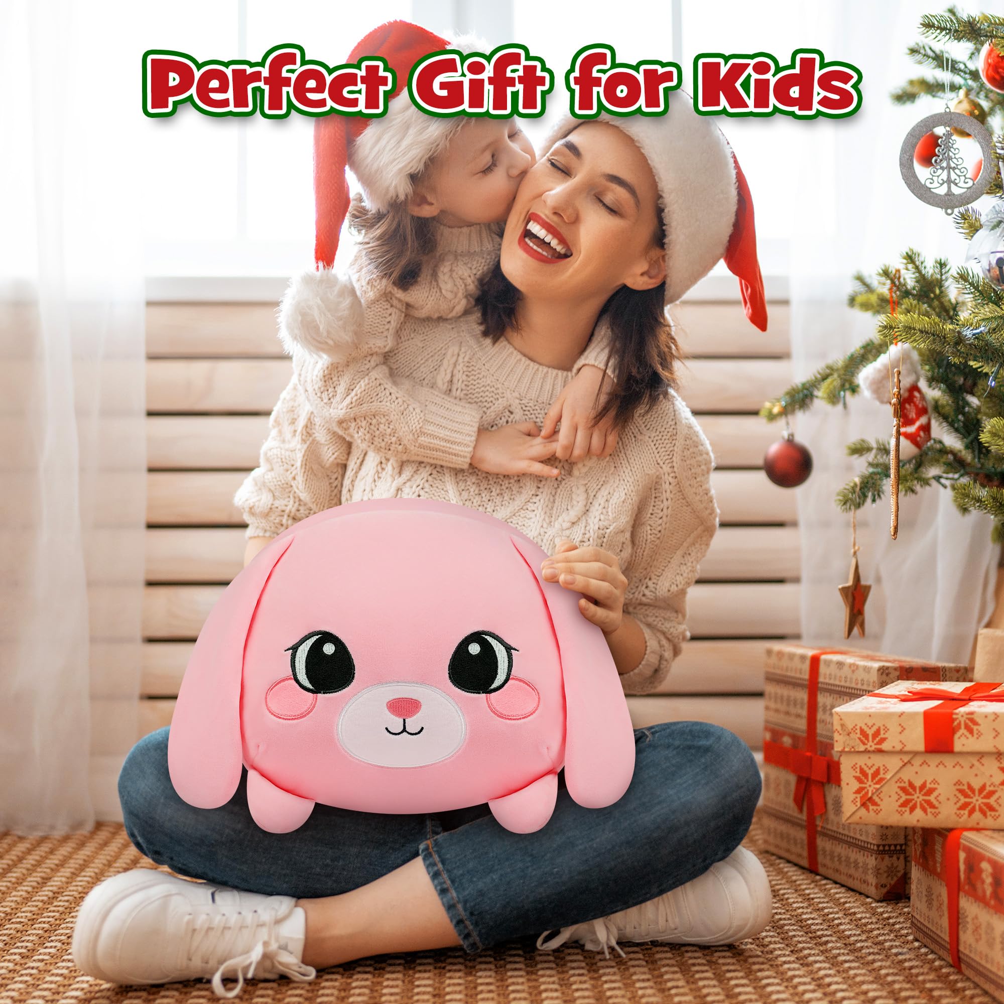 YIIQUWEN pink bunny plush gift-ready for birthdays and holidays.