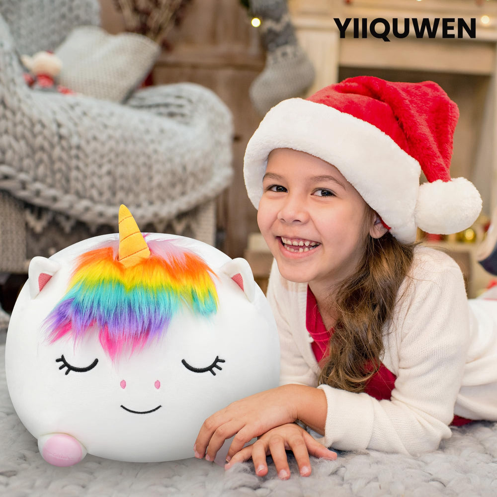 YIIQUWEN unicorn plush soft texture, gentle on skin for bedtime and quiet time.