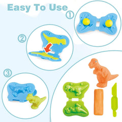 Yiklucg child enjoys creative play with dough toys