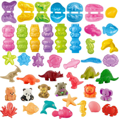 Yiklucg 18-mold dinosaur and animal set for imaginative play