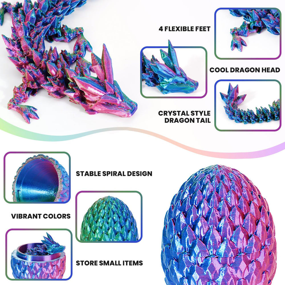 YILCER articulated crystal dragon desk decor for workspaces.