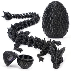 YILCER 3D printed dragon egg with black shimmer for stylish desk display.