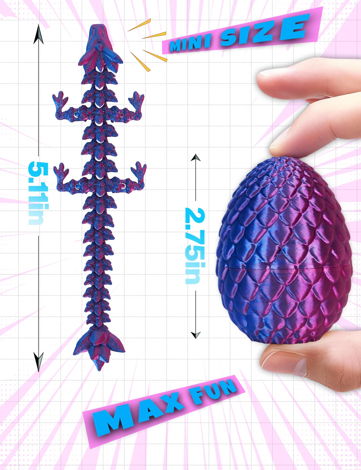 YILCER dragon egg opened to reveal dragon inside, perfect for storytelling.