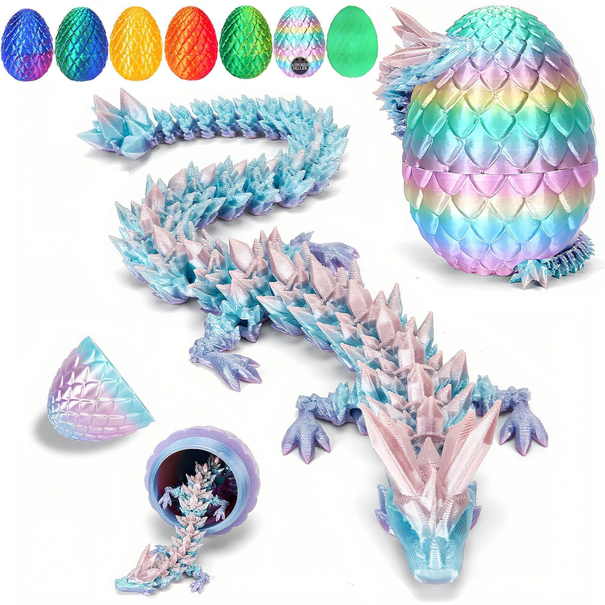 YILCER dragon egg rainbow color demonstrates durable, drop-proof shell for kids