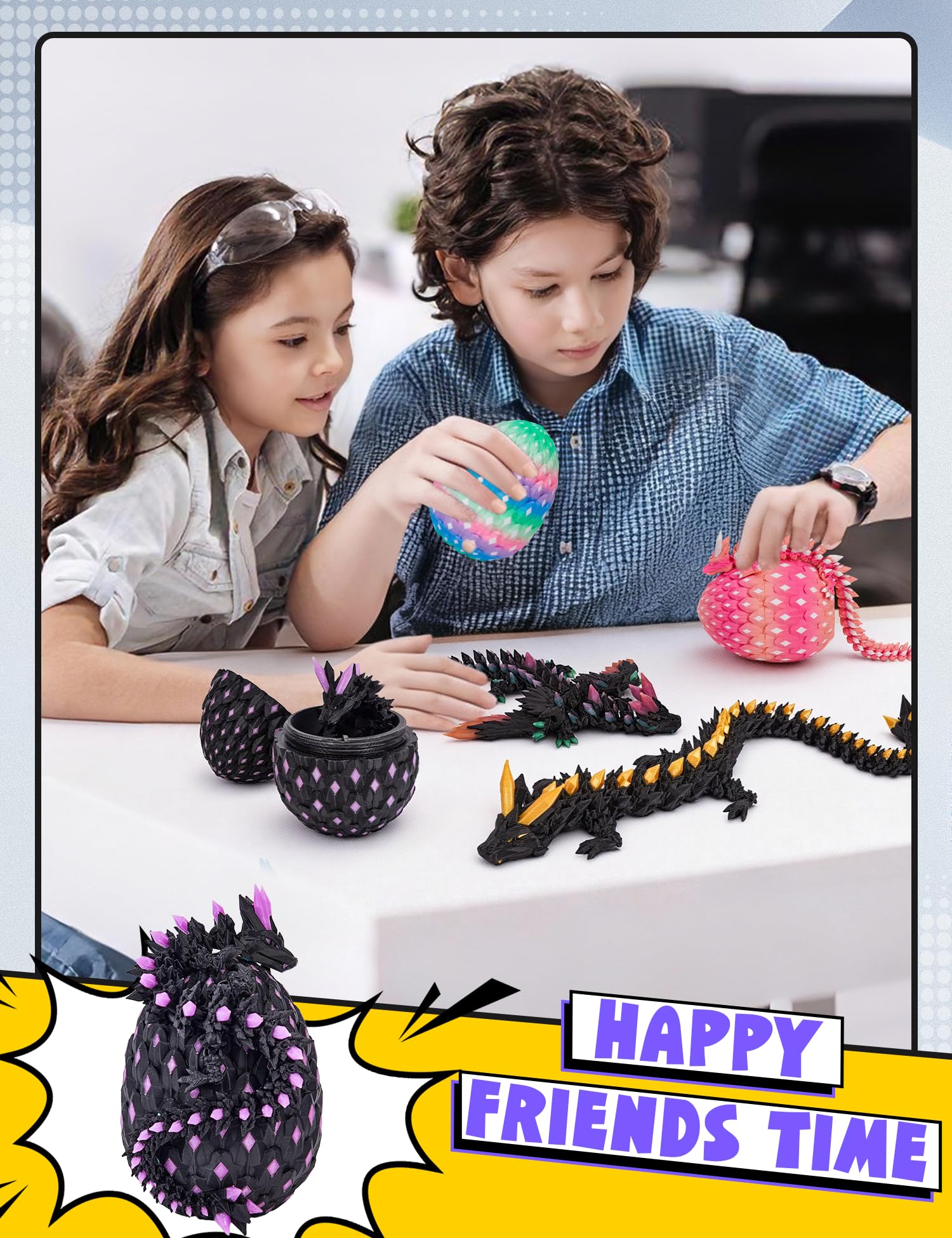 YILCER dragon-toy-basket-stuffer perfect for Easter baskets and gift bags