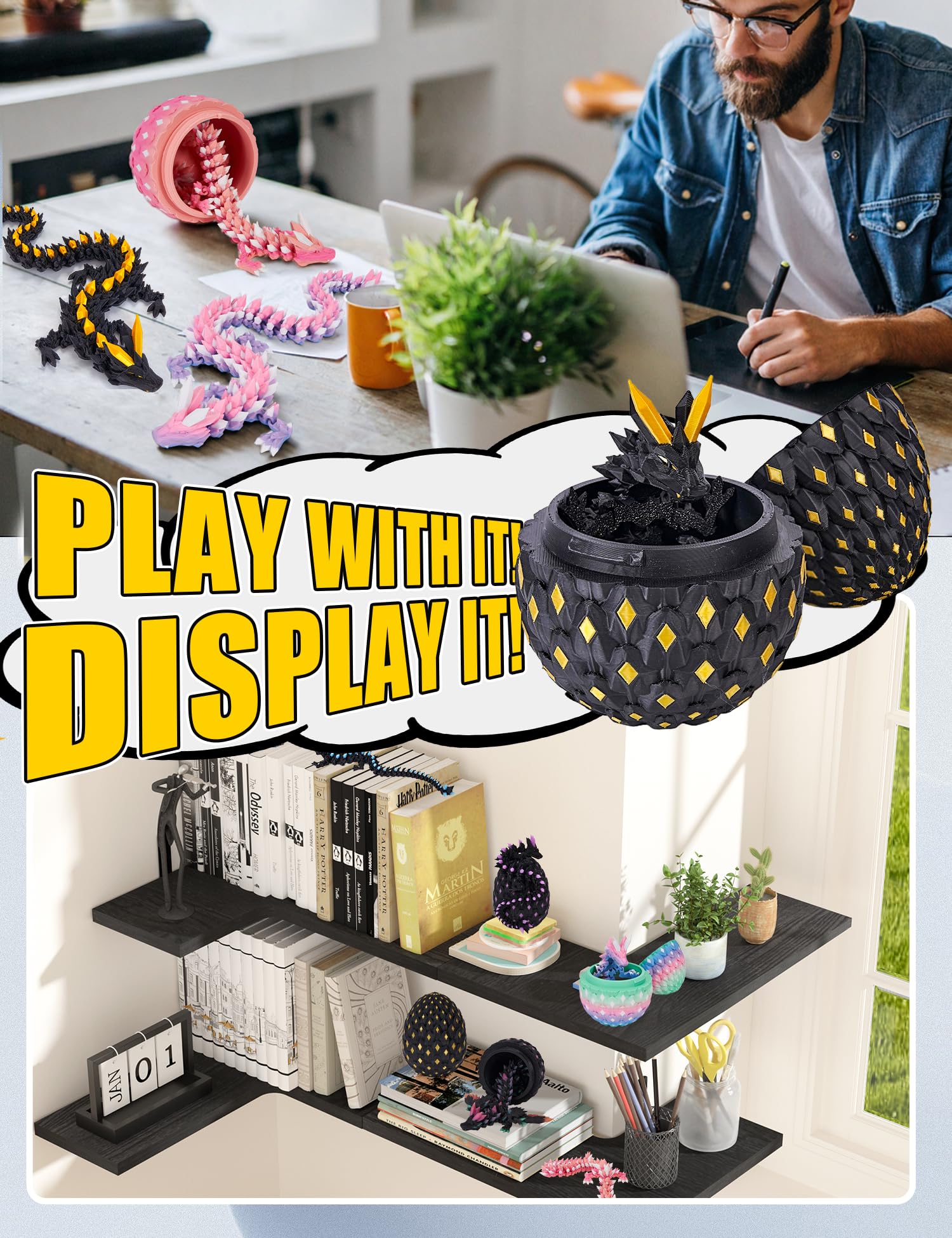 YILCER Easter basket-stuffer dragon toy enhances hunts and gifting.