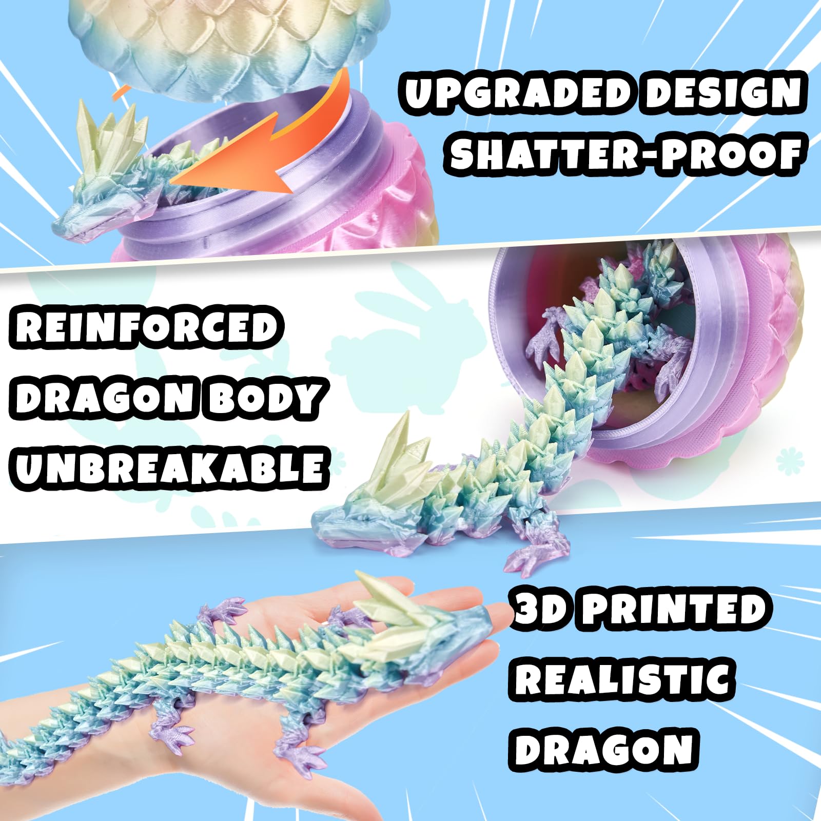 YILCER Easter basket stuffer dragon ideal for celebrations