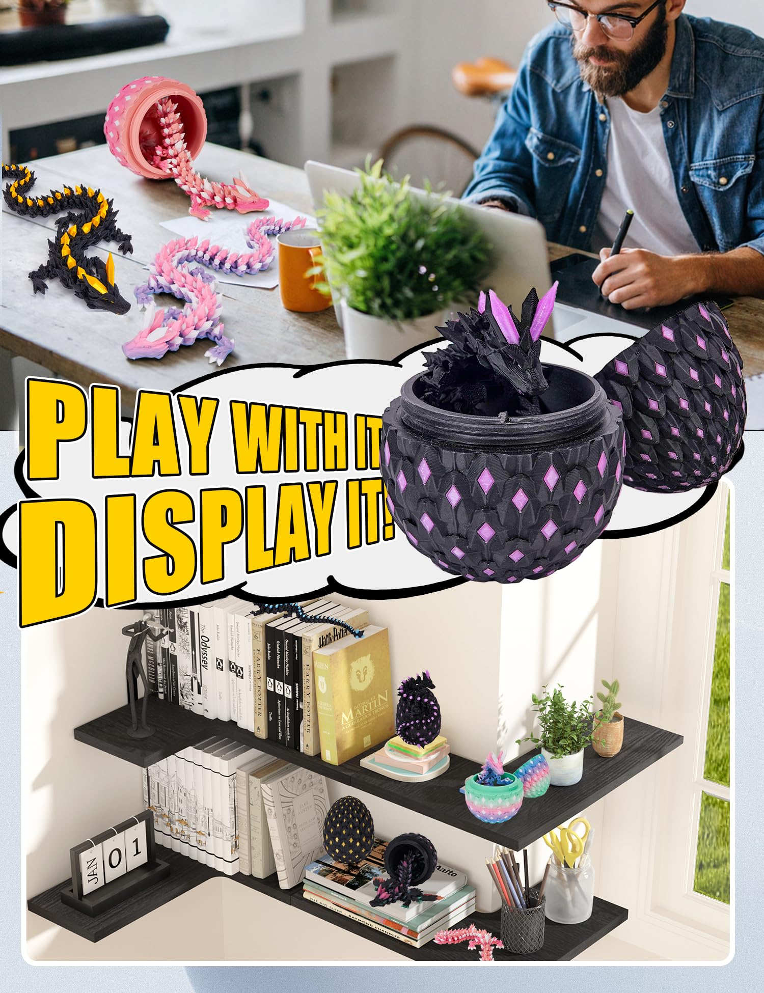 YILCER glowing-dragon-bedroom-decor doubles as a calming sensory companion