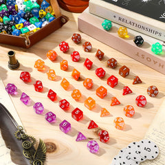 Yilloog dice in use during a tabletop game night for imaginative play