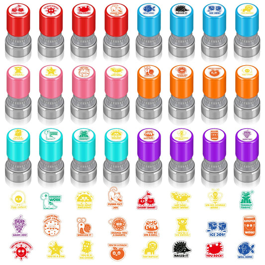 Yinder 24-pcs teacher stamps packaging for classroom organization
