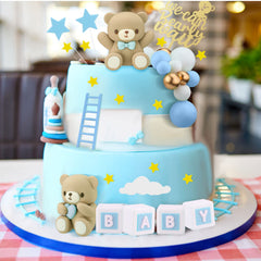 Yinder acrylic topper WE CAN BEARLY WAIT as bold centerpiece