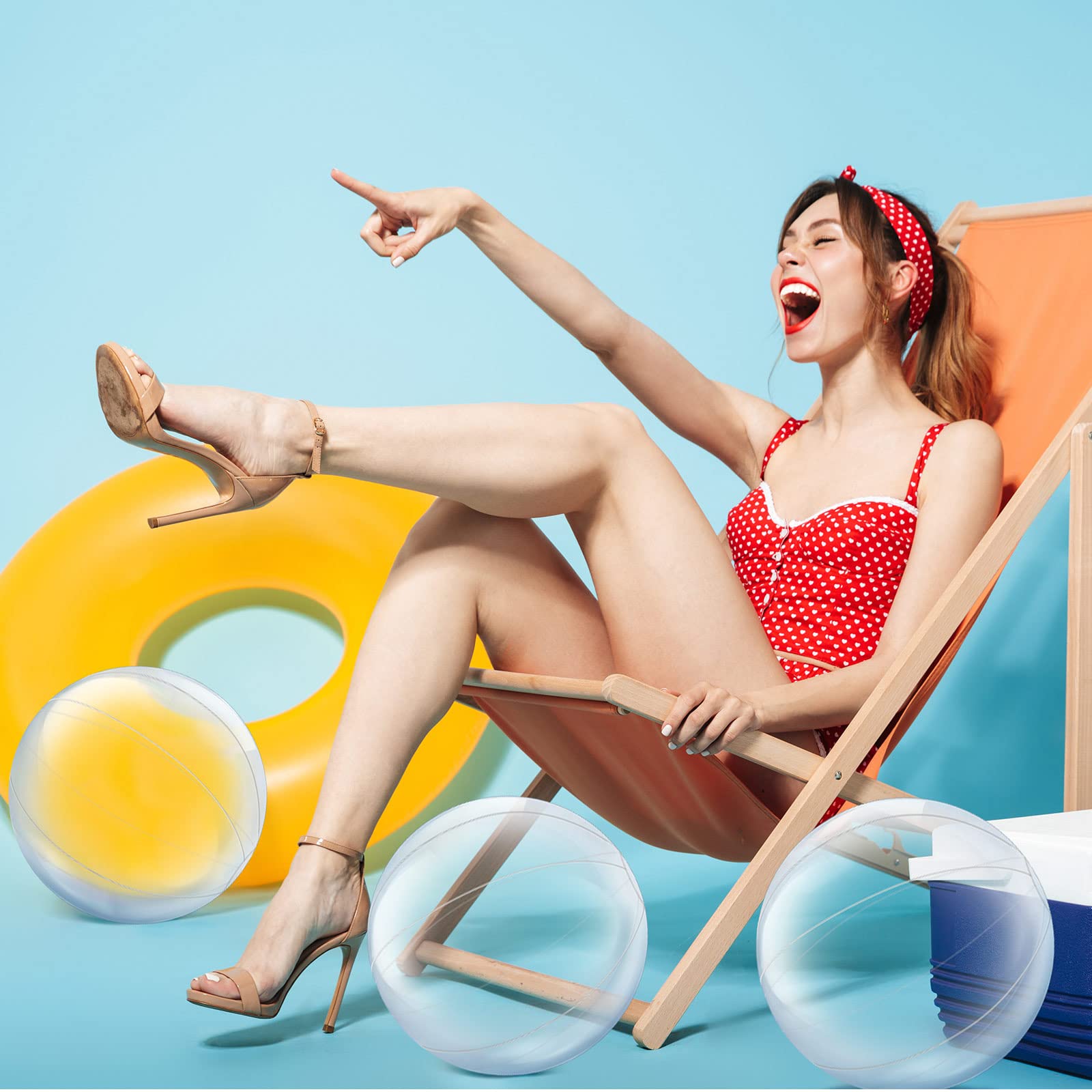 Yinder bulk beach ball set, easy to inflate and store.