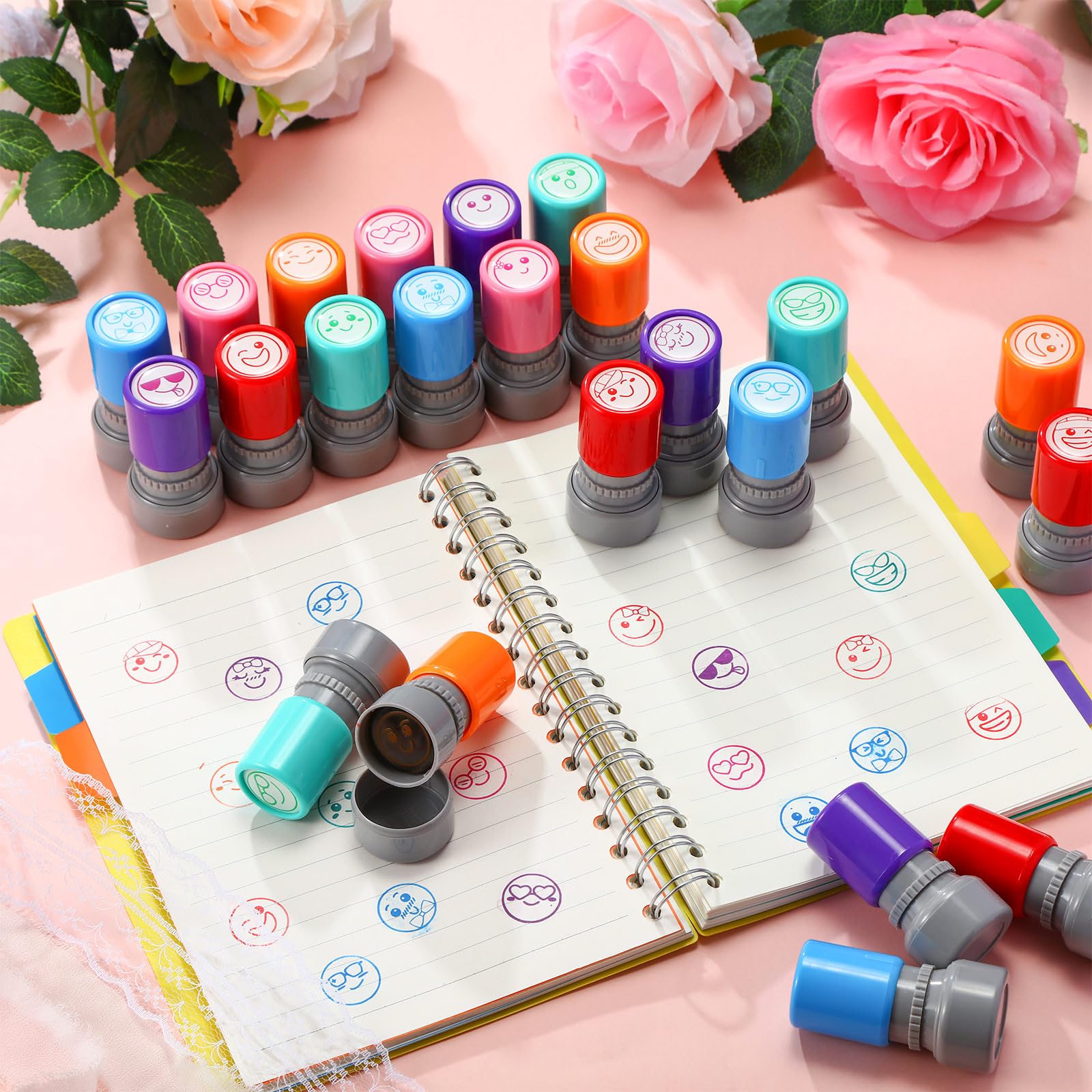 Yinder compact stamp set sized 6.5 cm by 3 cm for easy handling.
