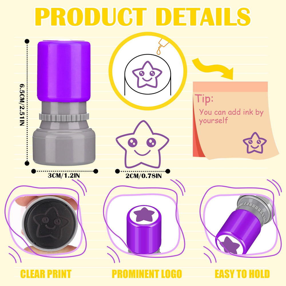 Yinder self-inking teacher stamps star design in use for quick feedback