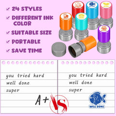 Yinder teacher stamps cute patterns close-up enhancing student engagement