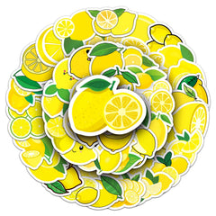 YINFENGKANHAI lemon stickers collection—50 waterproof vinyl designs for laptops, bottles, and more.