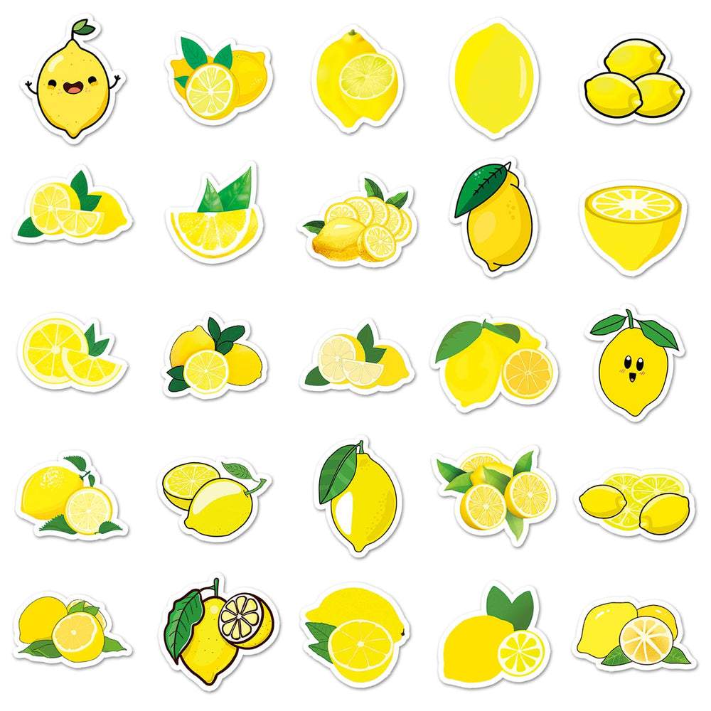 YINFENGKANHAI lemon stickers on laptop—easy peel, residue-free removal during study sessions.