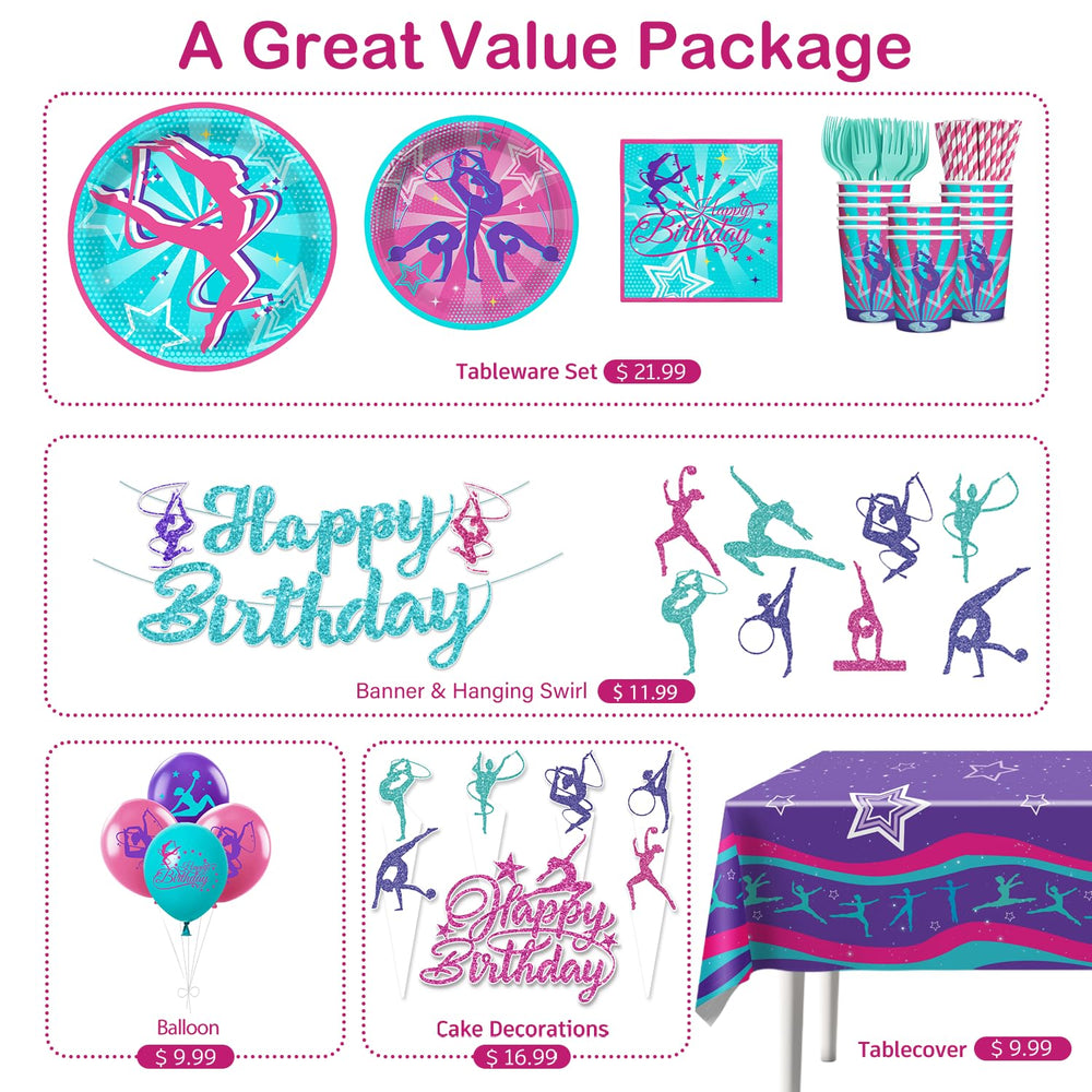 Yingoto gymnastics dinner plates provide sturdy partyware for treats.