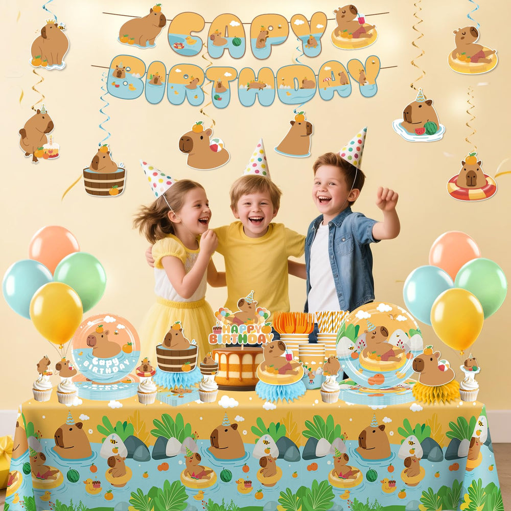 Yingoto capybara Happy Birthday cake topper enhances cake design