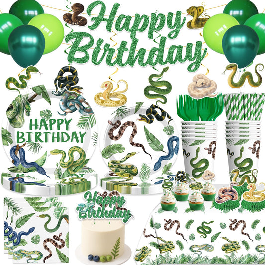 Yingoto Snake Party Banner enhances jungle vibes with quick, reusable wall decor