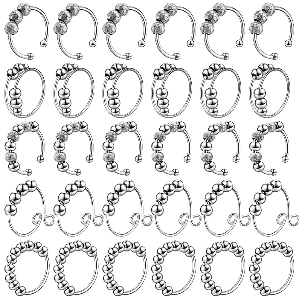 Yinkin anxiety ring set with beads for daily wear and stress relief.