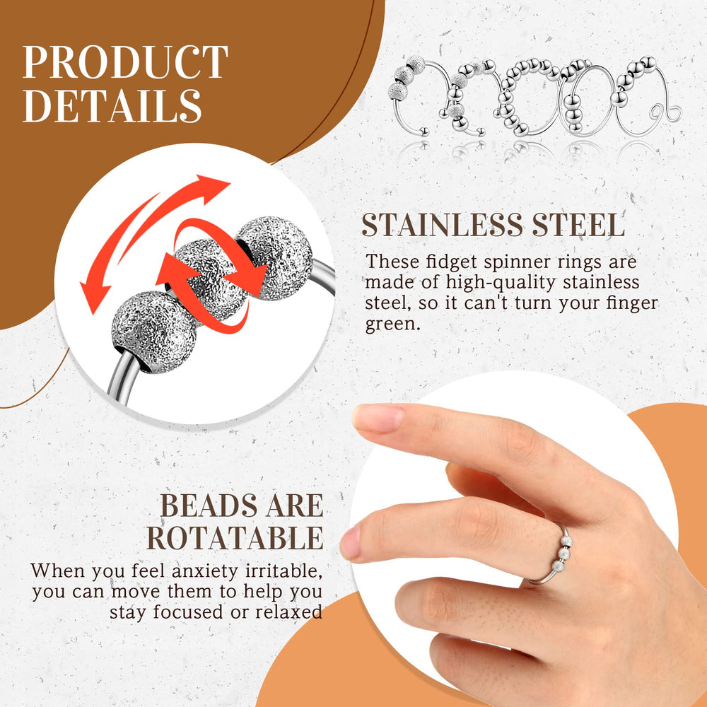 Yinkin five-designs anxiety rings offer versatile styles for any mood.
