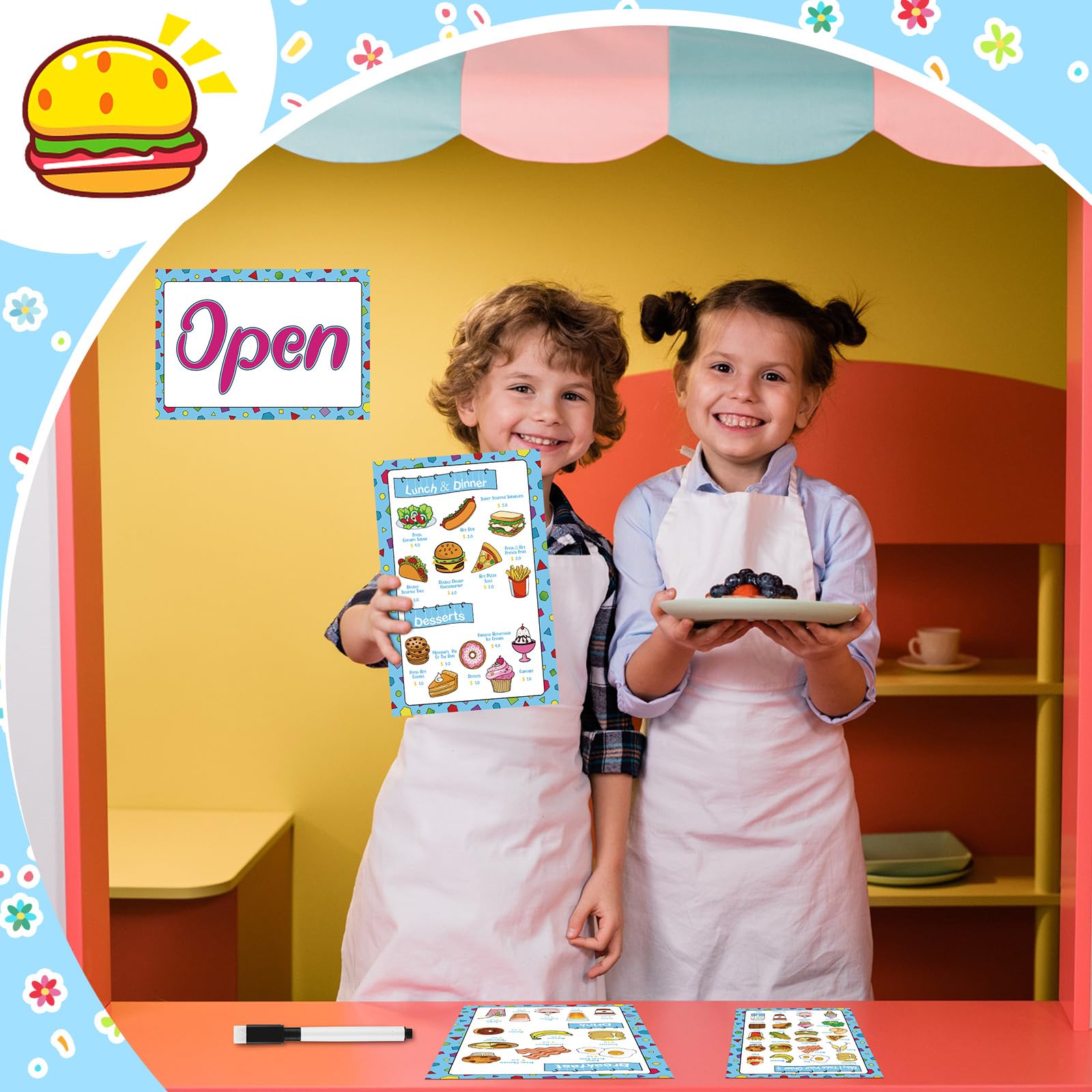 Yinkin guest check notepad keeps pretend orders organized during play.