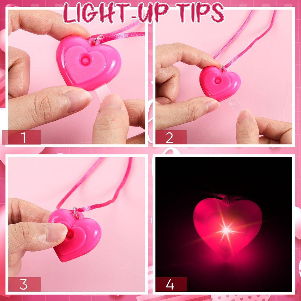 Yinkin light-up heart necklace with replaceable battery perfect for gifting and celebrations.