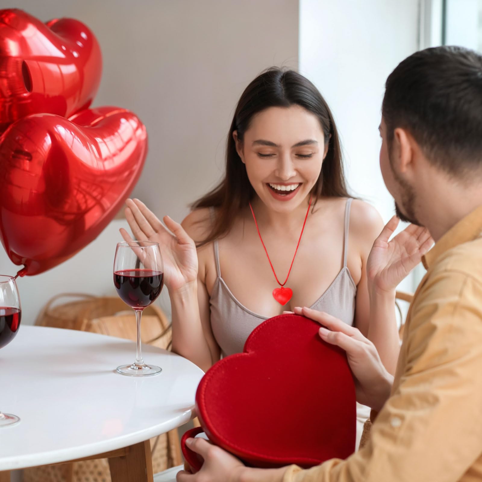 Valentine's LED heart necklaces by Yinkin suitable as decor and small gifts at events.
