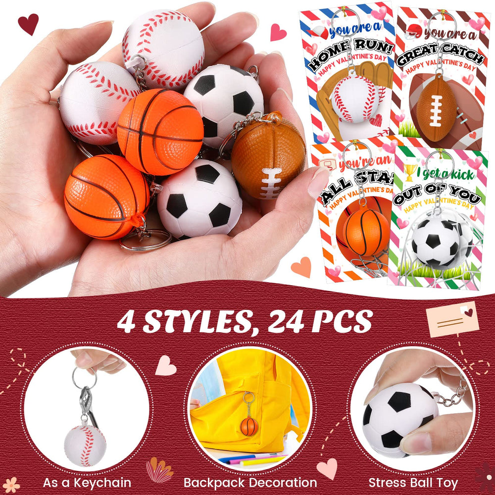Yinkin Valentine sport keychain baseball; compact charm, white and red accents, great for prizes