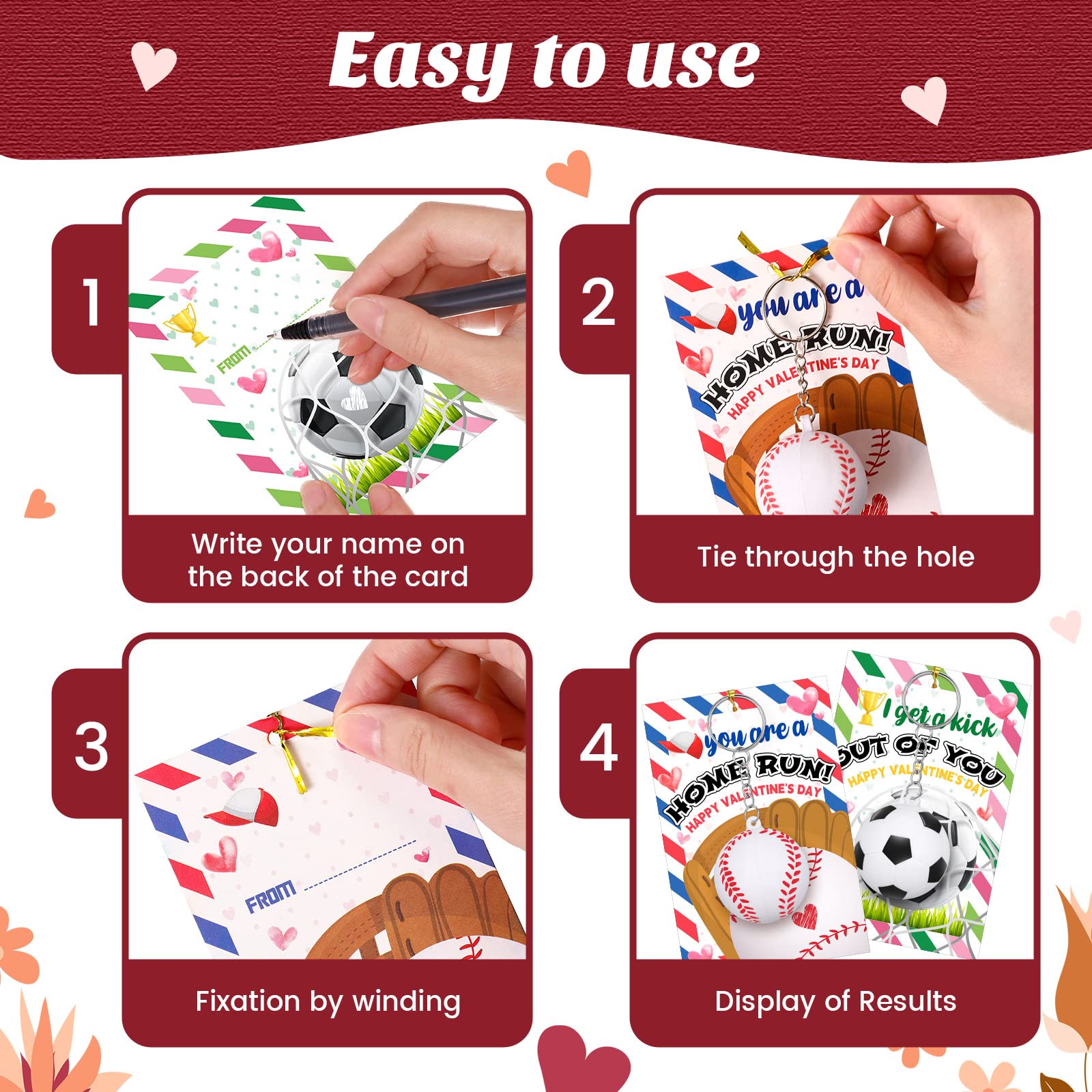 Yinkin Valentine sport keychain football; smooth PU surface, handy for keys and student rewards