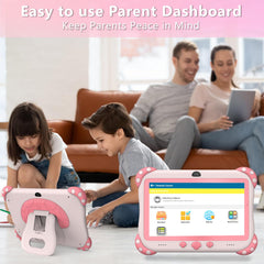 YINOCHE Kids Tablet 7inch kid-friendly design, durable and comfortable to hold.