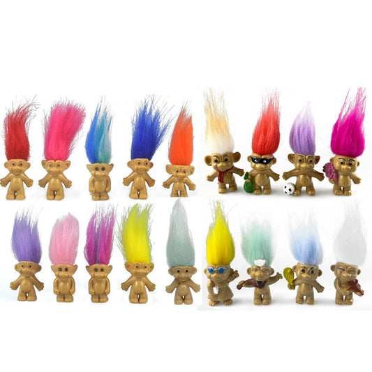 Yintlilocn 18packs retro troll dolls collection for display and gifting