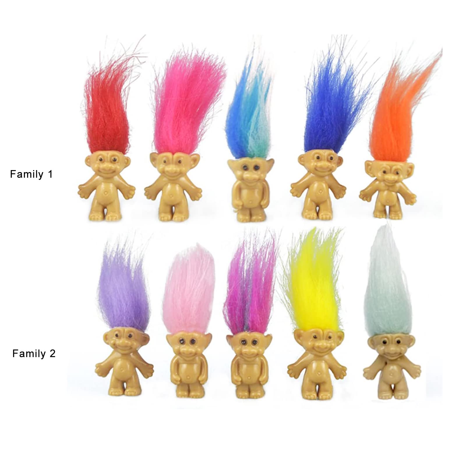 Yintlilocn Troll Dolls with colorful hair for vibrant craft accents.
