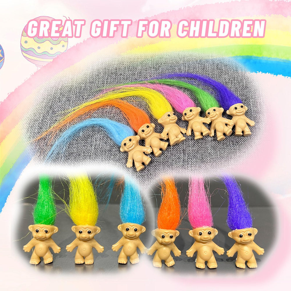 Yintlilocn Troll Dolls as cake toppers and party favors.