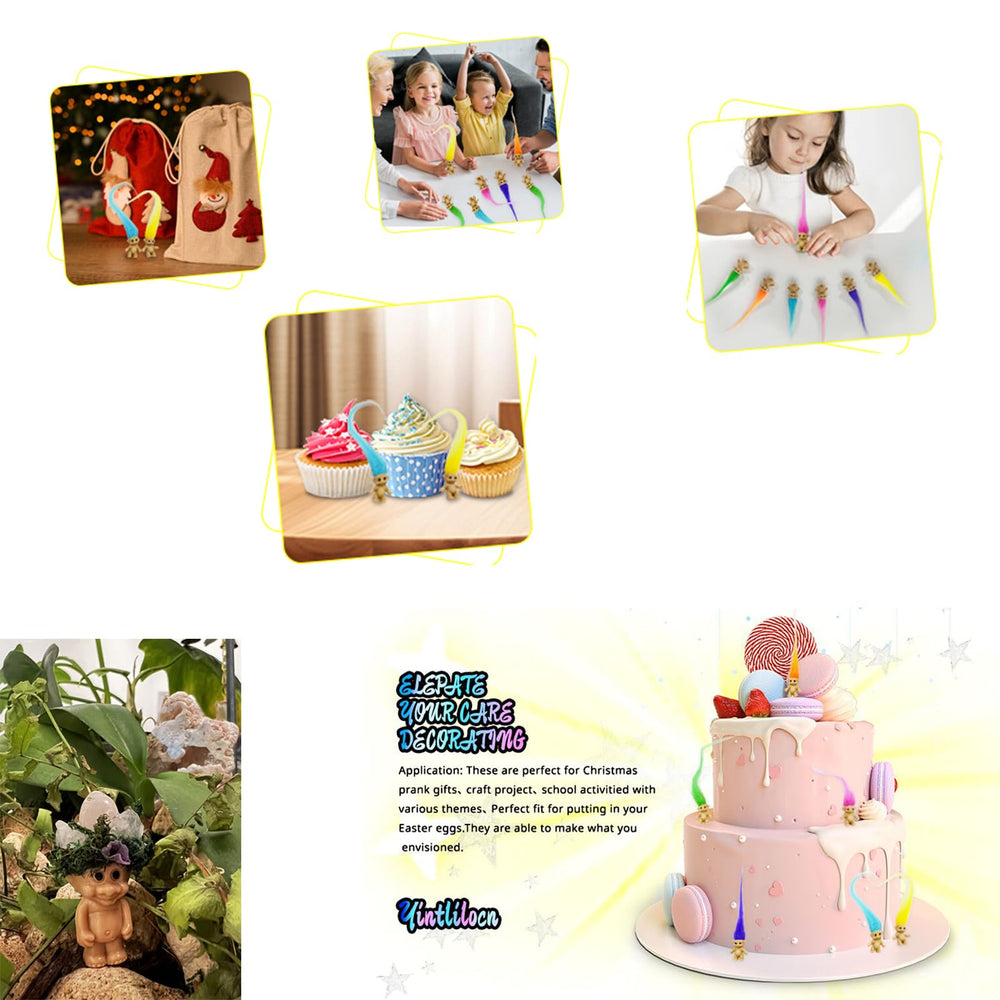 Yintlilocn collectible trolls with bright hair for kid-friendly playtime.