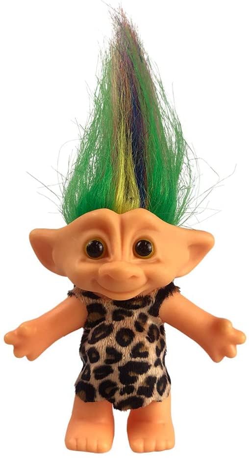 Yintlilocn vintage troll doll, 7.5-inch tall, ideal for display and collection.