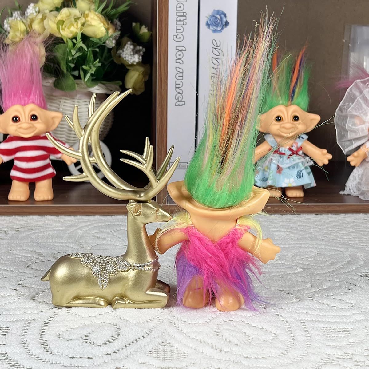 Yintlilocn troll doll styled for school project with imaginative charm