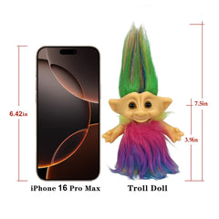 Yintlilocn vintage troll doll featuring soft hair for styling fun
