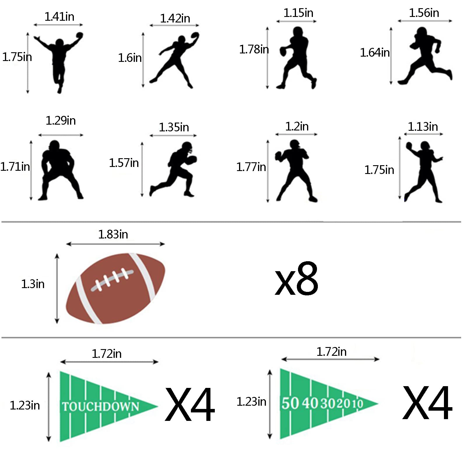 yinupet football player silhouette cupcake topper adds dynamic flair to birthday cupcakes