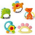 Yiosion Baby Rattles Set: colorful shapes stimulating early play and perception.