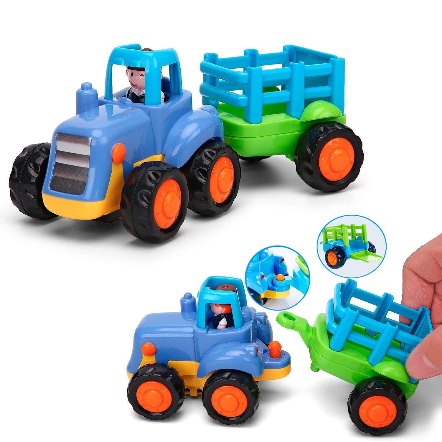 Yiosion bulldozer truck visual shows bright colors encouraging grasp and fine motor practice
