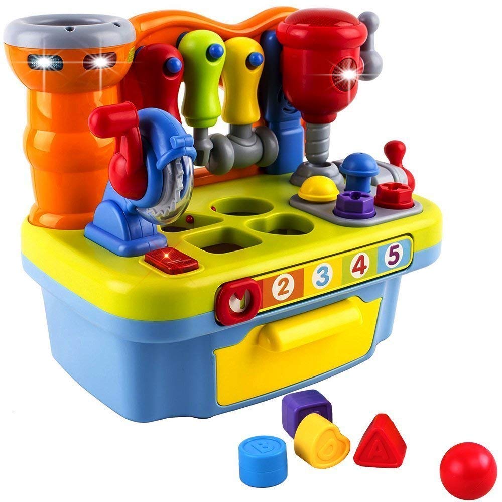 Yiosion musical workbench hammer for interactive play and hand-eye coordination