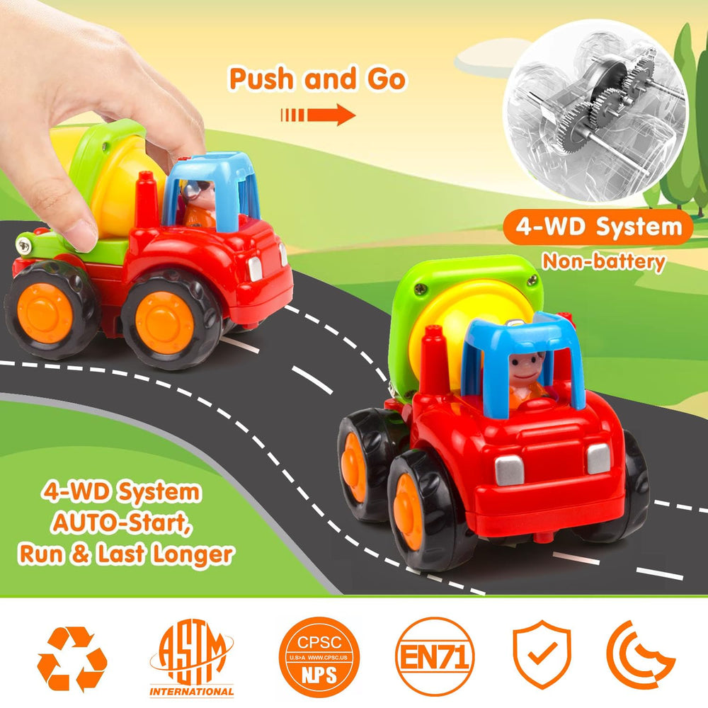 Yiosion Push and Go Bulldozer supports tactile, active play.