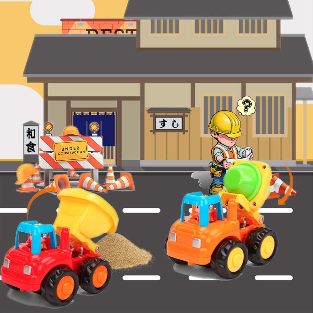 Yiosion push-and-go set image demonstrates no batteries required for independent play
