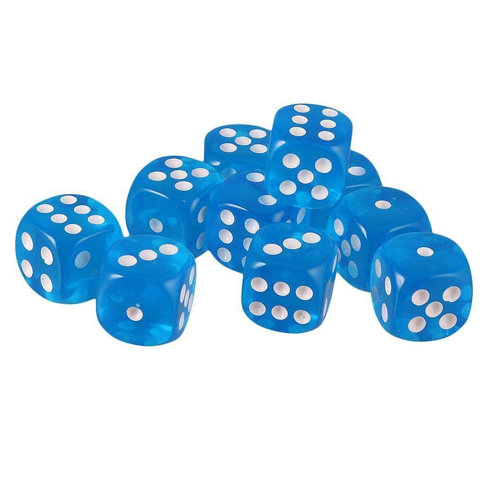 Yiotfandoll 10-piece D6 set with black bag for transport and storage.