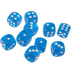 Yiotfandoll 16mm transparent blue D6 dice, easy to read during RPG sessions.